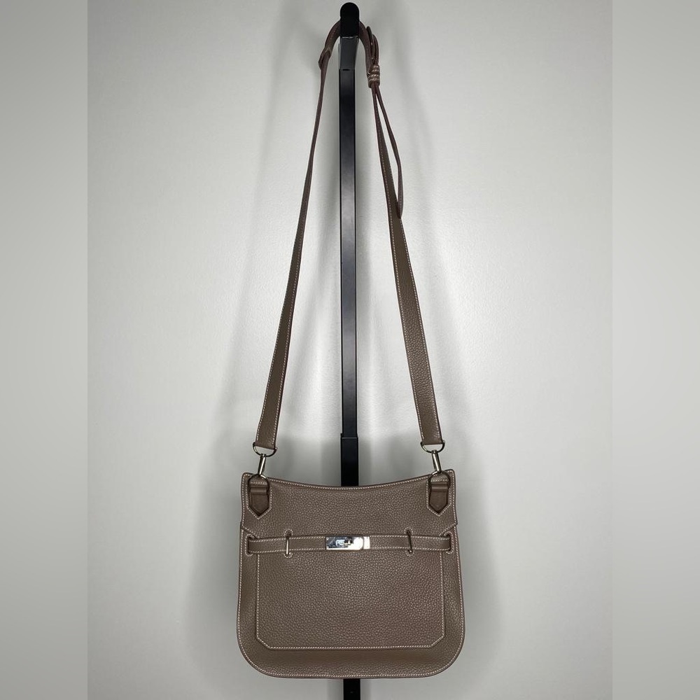 Hermès Jypsière 34 – Étoupe Clemence, Palladium Hardware – Crossbody Messenger